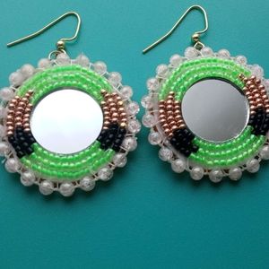 Beaded hook earrings.